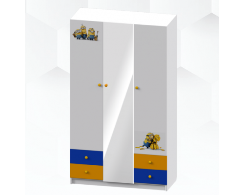 Шкаф 3-х дверный ''Карусель-1'' с зеркалом